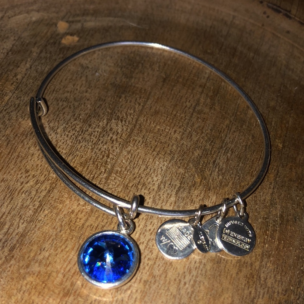 Alex and Ani September Saphire charm bracelet